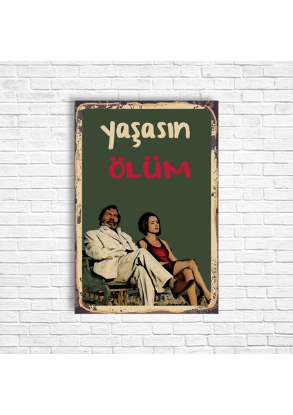 Haluk Bilginer Yaşasın Ölüm Retro Ahşap Poster