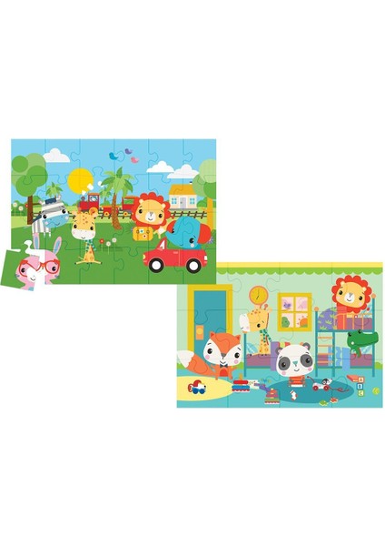 13406 Ks Fisher-Price Baby Puzzle - Railway & Bedtime / 12+24 Parça Puzzle / +4 Yaş