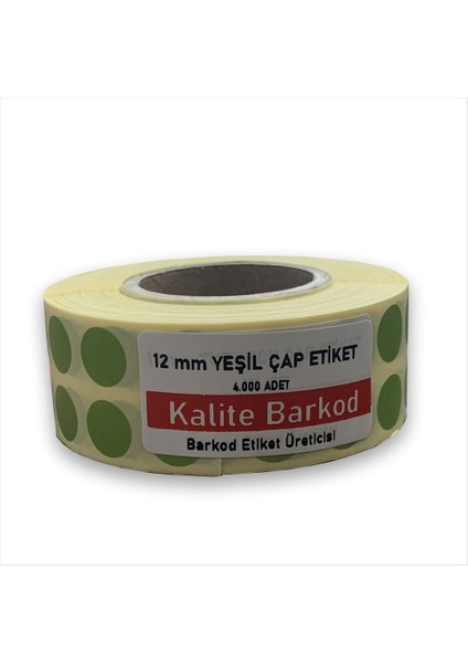 Yuvarlak Etiket | 12 mm / 25 mm / 40 mm / Sarı Turuncu Yeşil Renkli Yapışkanlı Yuvarlak Etiket