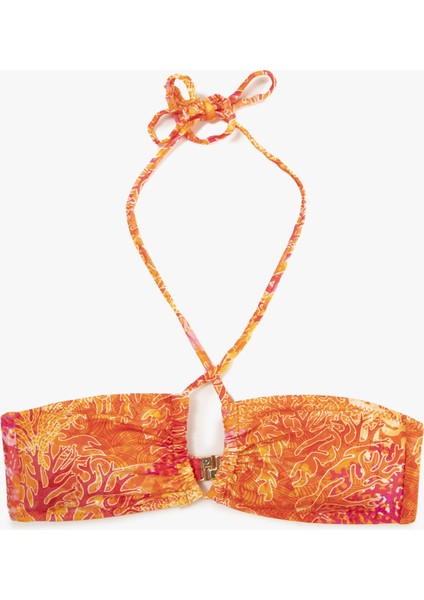 Boyundan Bağlamalı Bikini Üstü Büzgülü