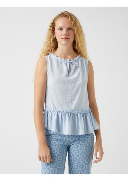 Koton Kolsuz Bluz Bağlama Detaylı Saten Görünümlü modelleri