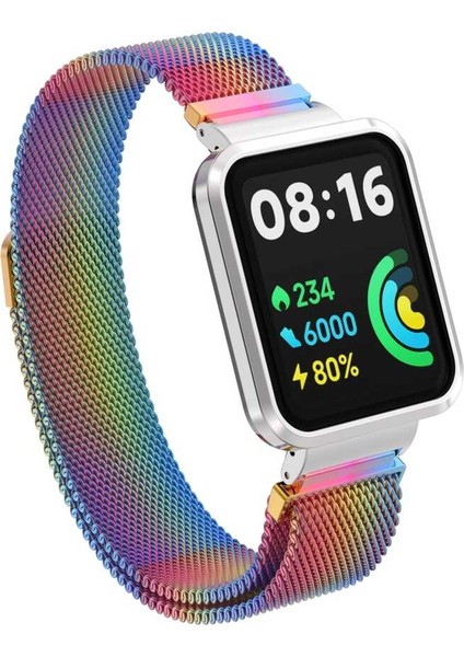 Xiaomi Redmi Watch 2 Lite Kordon Renkli Suya Dayanıklı Kırılmaz Mıknatıslı Akıllı Saat Metal Kordon