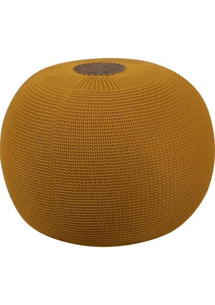 El Yapımı Örgü Puf Hardal