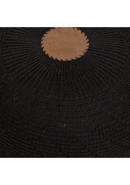 El Yapımı Yayvan Örgü Puf Siyah modelleri