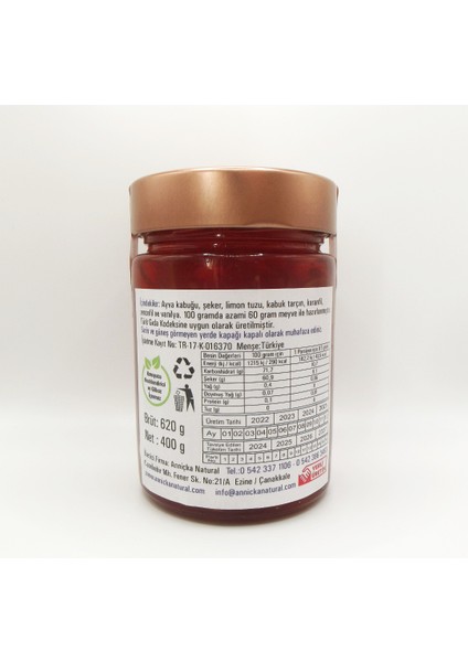 Anniçka Püskül ve Portakal Reçeli 2X400 gr fiyatları