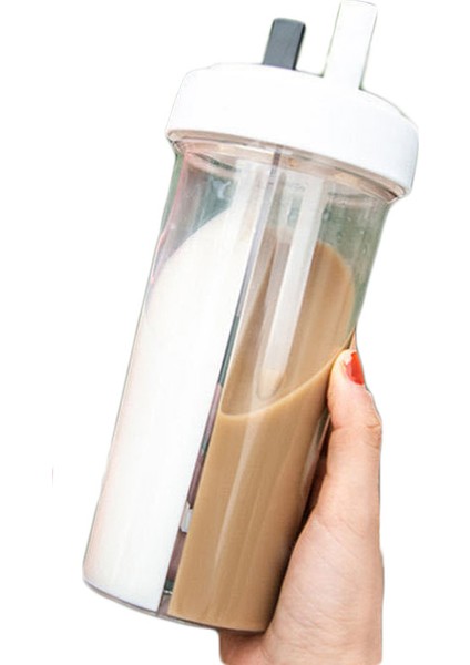 600ML Taşınabilir Plastik Su Matarası - Beyaz (Yurt Dışından)