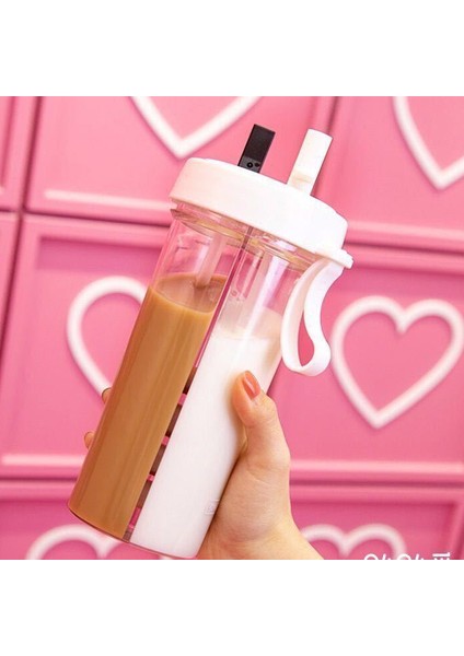 600ML Taşınabilir Plastik Su Matarası - Beyaz (Yurt Dışından) fiyatları