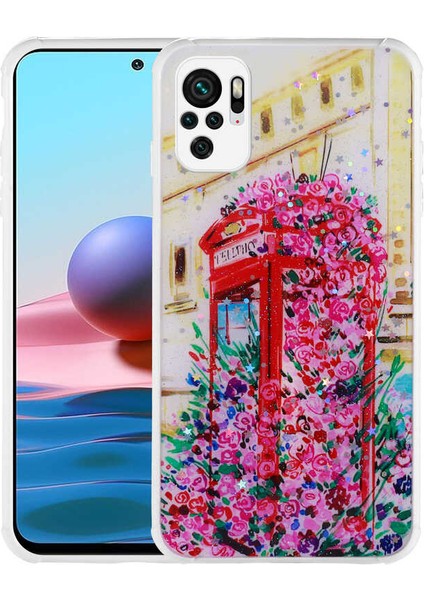 Xiaomi Redmi Note 10 / 10s Kılıf Simli Desenli Kamera Korumalı Parlak Popy Kapak Kulübe Renkli