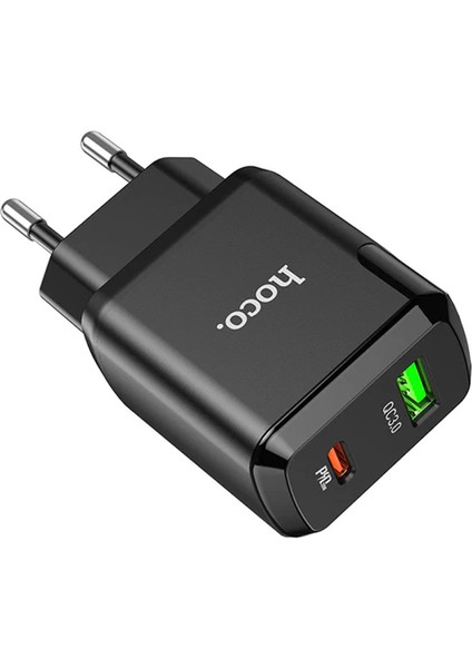 Hoco N5 PD20W Qc3.0 Type-C + USB Hızlı Şarj Adaptörü Şarj Başlığı ALL-35358