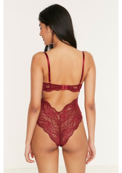 Yarım Destekli Çıtçıtlı Body C15077 Bordo