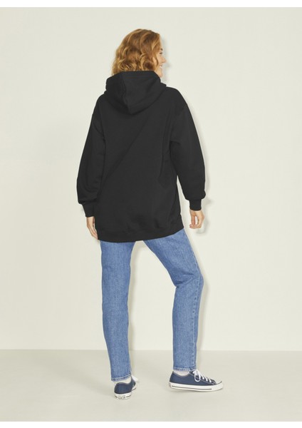 Yuvarlak Yaka Düz Siyah Kadın Sweatshirt 12200382 modelleri