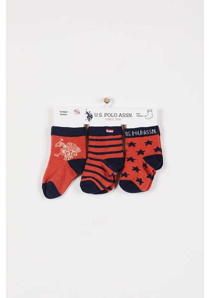 Lisanslı Patterned Kahverengi Erkek Bebek Çorap