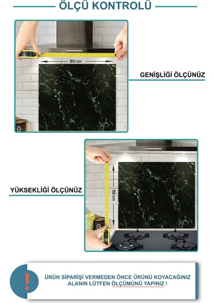 Cam Ocak Arkası Koruyucu | Asr Suresi | Beyaz Fon | 52cm x 60cm