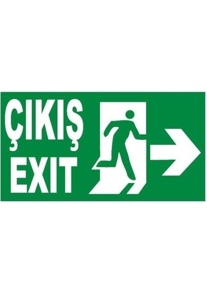 5 Adet Fosforlu Acil Çıkış Exit Levhası Fotolümenli Sağ Yön