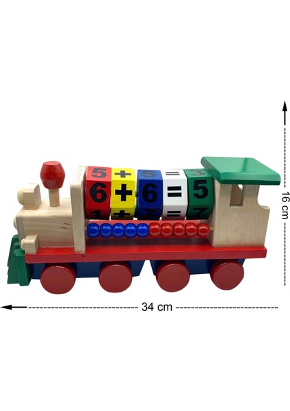 Eğitici Ahşap Oyuncak Büyük Boy Matematik Temalı Tren