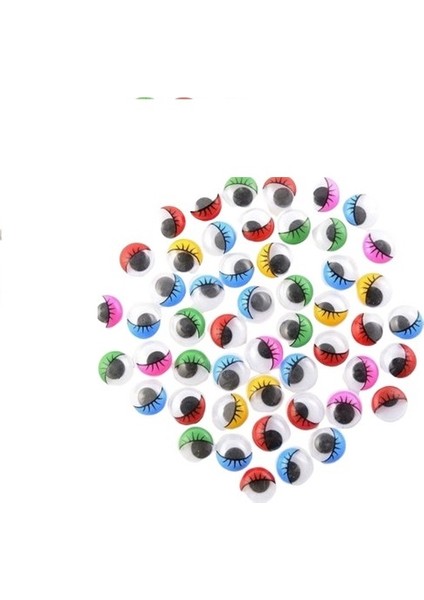 Oynar Göz Renklli Kirpikli 15 mm Orta Boy 48 Li Paket