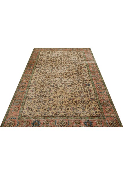 Klasik Modern Vintage Eskitme El Dokuma Halı 154 x 237 cm 9116