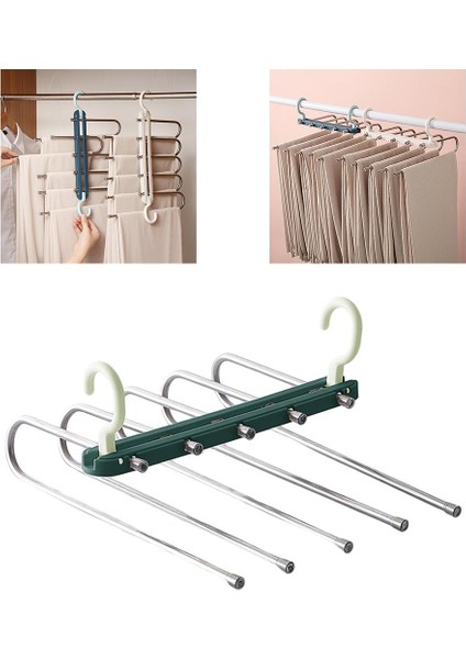Pantolon Askısı 5 Katman Pantolonları Kot Pantolon Için Raf Organizatörü (Yurt Dışından) fırsatları
