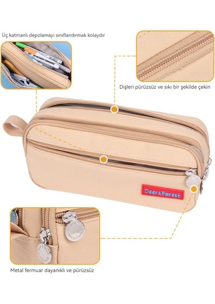 Moda Büyük Kapasiteli Kalem Çantası Fermuar Tükenmez Kalem Kalem Kutusu fırsatları