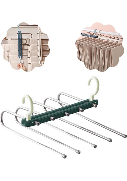 Pantolon Askısı 5 Katman Pantolonları Kot Pantolon Için Raf Organizatörü (Yurt Dışından) indirimleri