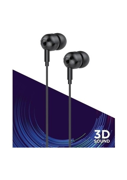 H10 Mikrofonlu Stereo Kulakiçi Kablolu Kulaklık Siyah