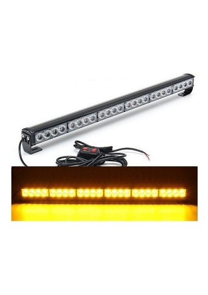 KGN-1400019 Tepe LED Bar Çakarlı Off Road 12-24V 90CM Sarı-Sarı