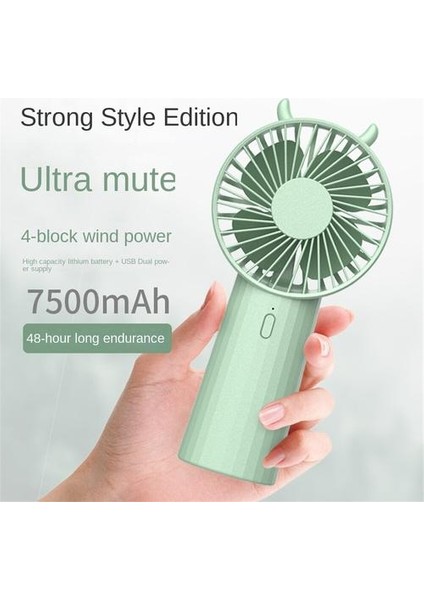 7500 Mah Plıstıc El Fanı, Öğrenci Yurtlarında Küçük Fanlar Için Taşınabilir USB Şarj Edilebilir (Yurt Dışından)
