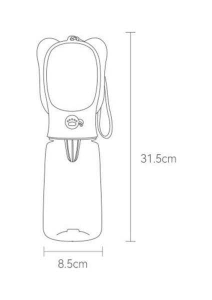 550ML Plastik Pet Seyahat Kupası, Açık Seyahat Seyahat Su Geçirmez Taşınabilir Evcil Hayvan Içme Suyu (Yurt Dışından) fiyatları