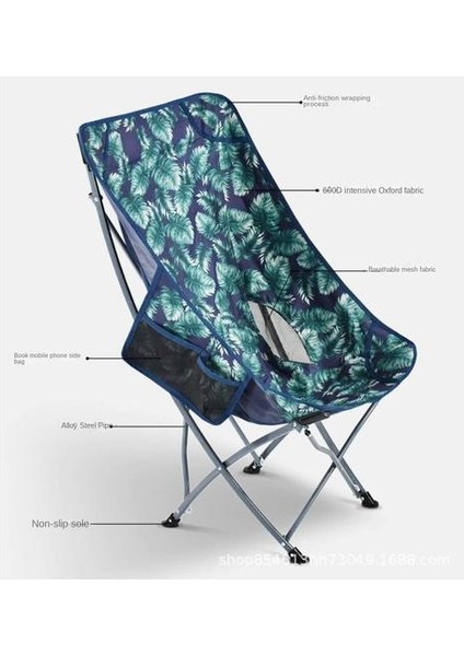 Yüksek Backrest Ücretsiz Kurulum Açık Hava Balıkçı Sandalyesi, Katlanır Oxford Kumaş Taşınabilir (Yurt Dışından)