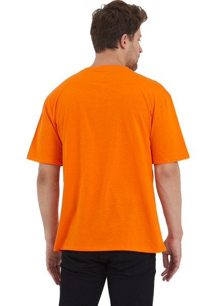 Erkek Basic Oversize Bisiklet Yaka %100 Pamuk Kısa Kol T-Shirt