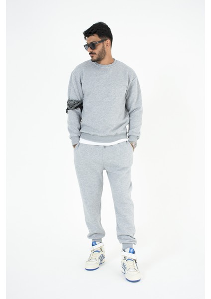 Unisex Bisiklet Yaka Oversize Sweatshirt