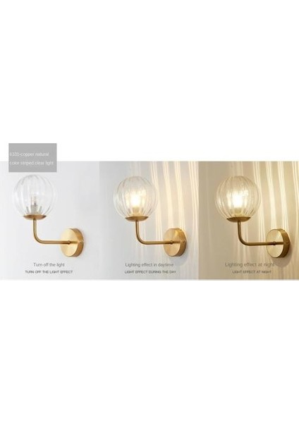 Kapalı Duvar Lambası, Yaratıcı Modern Minimalist Tarzı, 6101 Çizgiler ve Temizle Işık Cam Abajur (Yurt Dışından)