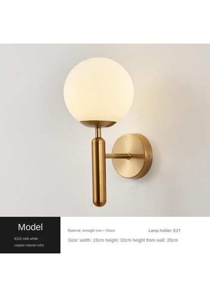 Kapalı Duvar Lambası, Yaratıcı Modern Minimalist Tarzı, 6102 Sütlü Beyaz Cam Abajur (Yurt Dışından) fiyatları
