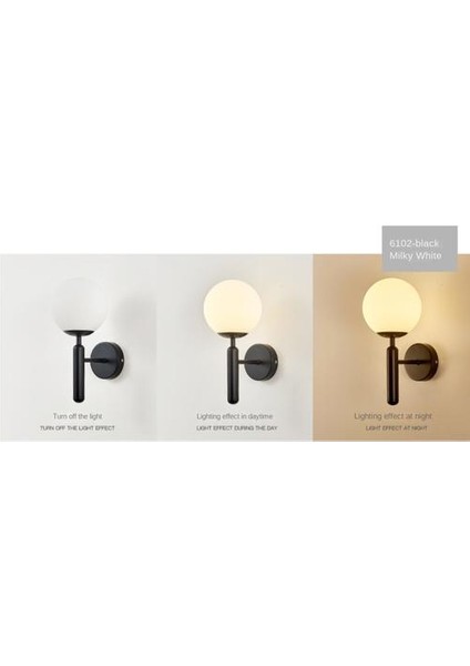 Kapalı Duvar Lambası, Yaratıcı Modern Minimalist Tarzı, 6102 Sütlü Beyaz Cam Abajur (Yurt Dışından) indirimleri