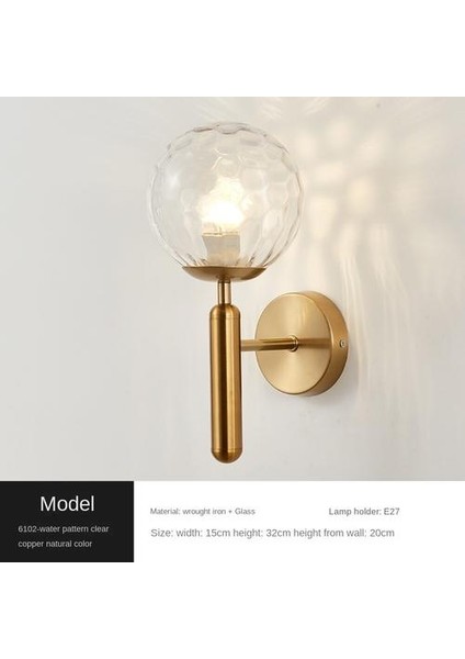 Kapalı Duvar Lambası, Yaratıcı Modern Minimalist Tarzı, 6102 Su Dalgaları ve Temizle Işık Cam Abajur (Yurt Dışından)