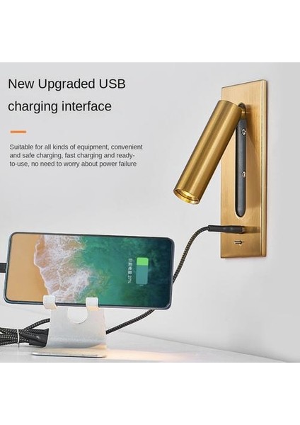 Kapalı Gömülü Duvar Lambası, Basit Modern ve Zarif Bir Stil, Çoklu Açılardan, Push-On Anahtarı, USB Arayüzünden Ayarlanabilir (Yurt Dışından)