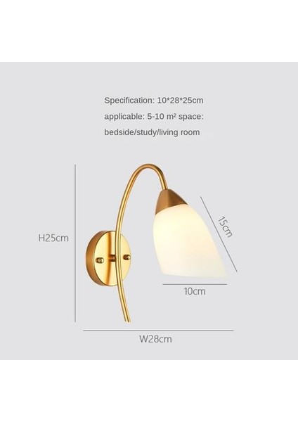 Kapalı Duvar Lambası, Modern Minimalist Işık Lüks Tarzı, Altın Eğimli Abajur (Yurt Dışından)
