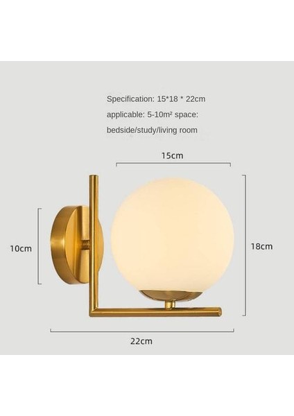 Kapalı Duvar Lambası, Kumaş, Yaratıcı Basitlik Modern Nordic Tarzı, 6015 Bakır Renk, Süt Beyaz (Yurt Dışından)