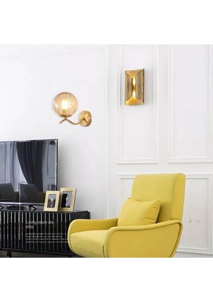 Kapalı Duvar Lambası, Yaratıcı Modern Minimalist Tarzı, 6103 Çizgiler Amber Cam Abajur (Yurt Dışından)