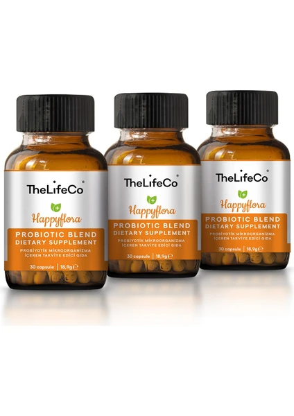 Thelifeco Happyflora Probiyotik 10 Milyar Mikroorganizma İçeren Gıda x 3 Adet