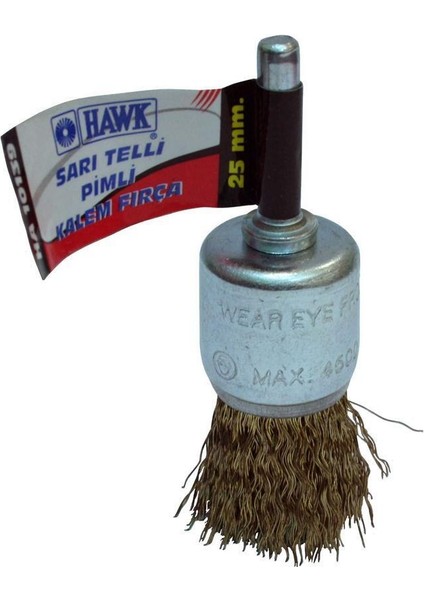 Hawk 10137 30 mm Sarı Telli Pimli Kalem Fırça