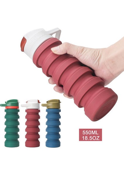 550ML Silikon Katlanır Su Şişesi (Yurt Dışından) fırsatları