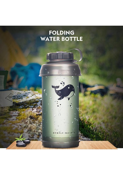 750ML Gıda Sınıfı Tpu Dış Mekan Katlanabilir Yumuşak Su Şişesi (Yurt Dışından)