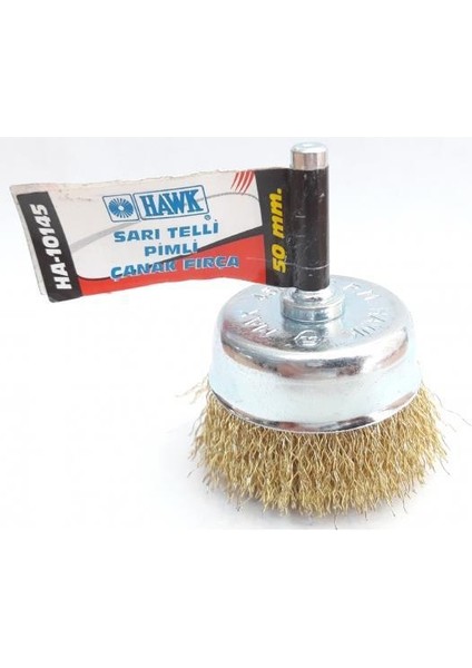 Hawk HA10145 Pimli Sarı Tel Çanak Fırça 50 mm