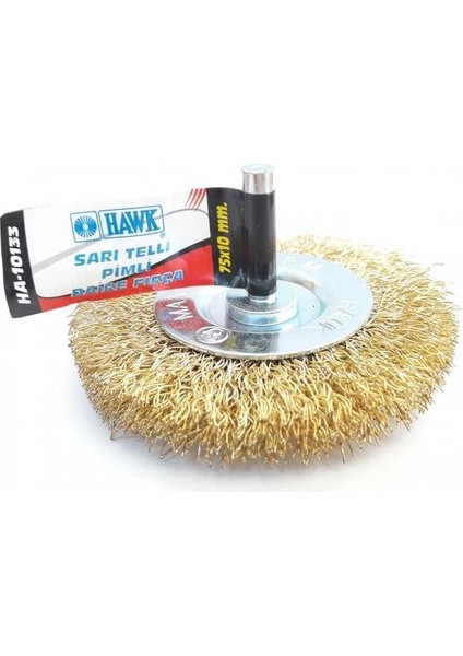 Hawk HA10133 Pimli Sarı Tel Daire Fırça 75X10 mm