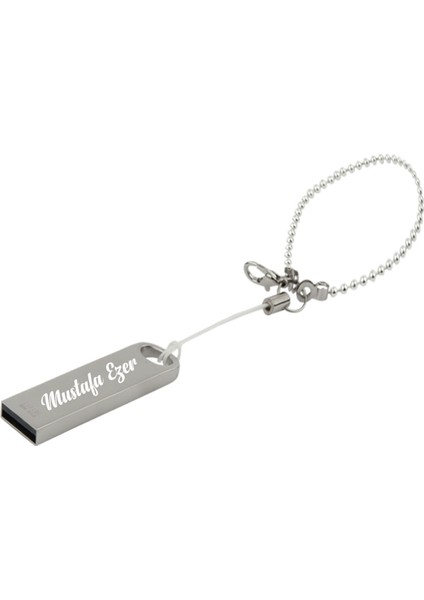 Sedef Silver Kişiye Özel Anahtarlık Zincirli Hediyelik USB Flash Bellek 32 GB