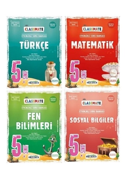 Okyanus Yayınları 5. Sınıf Classmate Sosyal Bilgiler Soru Bankası+5. Sınıf Classmate Fen Bilimleri Soru Bankası+5. Sınıf Classmate Matematik Soru Bankası++5. Sınıf Classmate Türkçe Soru Bankası Seti