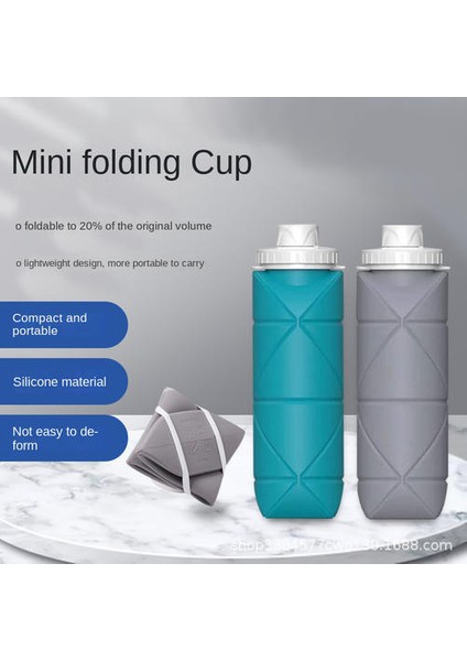 600ML Gıda Sınıfı Kalınlaştırılmış Silikon Katlanır Su Şişesi (Yurt Dışından) fırsatları