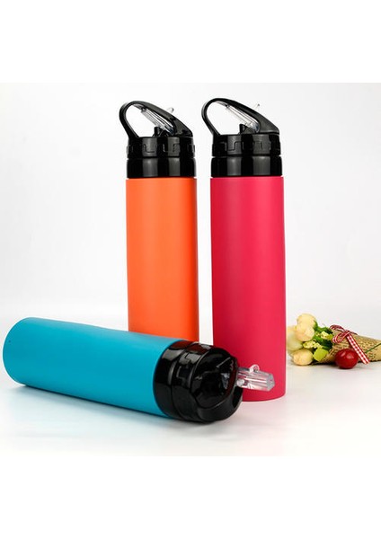 600ML Silikon Katlanır Açık Hava Spor Su Şişesi (Yurt Dışından)