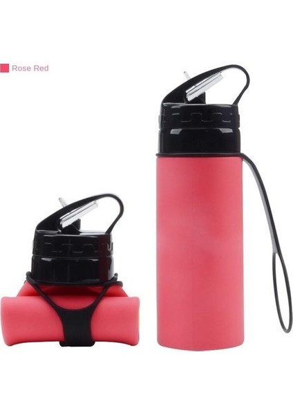 600ML Silikon Katlanır Açık Hava Spor Su Şişesi (Yurt Dışından)